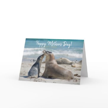australian sea lion and cute baby, mother's day invitations