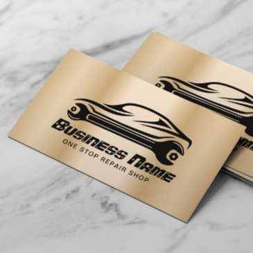 auto car repair modern gold automotive mechanic business invitations