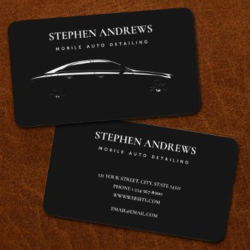 auto detailing cleaning auto repair black business invitations