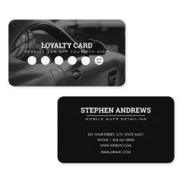 Small Auto Detailing Cleaning Car Repair Loyalty Invitations Front View