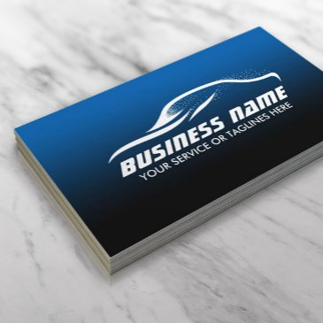auto detailing cool car shape blue automotive business invitations