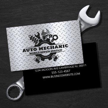 auto mechanic automotive repair service metal business invitations