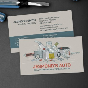 auto vehicle repair - mechanic business invitations