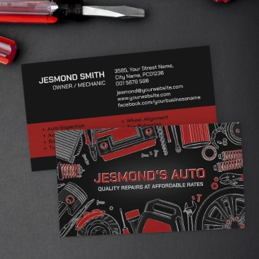 auto vehicle repair - mechanic business invitations