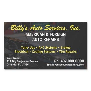automobile car repair mechanic template business invitations magnet