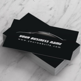 Small Automotive Car Outline Auto Detailing Repair Business Invitations Front View