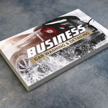 automotive car wash auto detailing gold label business invitations