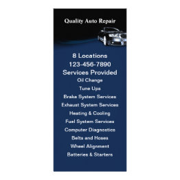 Small Automotive Service Rack Invitations Front View