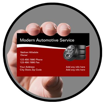 automotive theme with tires business invitations