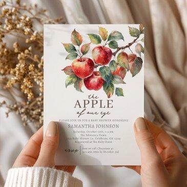 autumn apple baby shower invitation