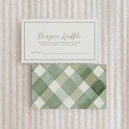 Small Autumn Baby Shower Diaper Raffle Enclosure Invitations Front View