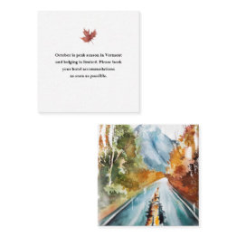 Small Autumn Mountain Wedding Hotel Accommodation Enclosure Invitations Front View