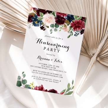 autumn rustic calligraphy housewarming party invitation