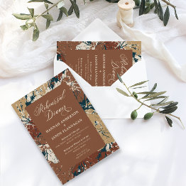 Small Autumn Wedding Rehearsal Dinner Caramel Russet Inv Invitation Front View