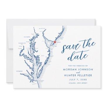 avalon new jersey map modern wedding save the date