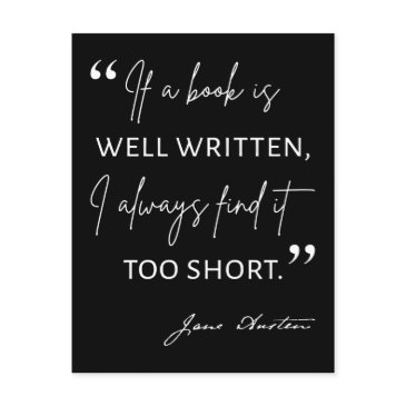 avid reader ii - jane austen quote invitation