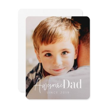 awesome dad since 20xx modern simple elegant photo note invitations