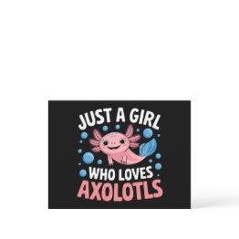 Small Axolotl Kawaii Just A Girl Who Loves Axolotls Postinvitations Front View