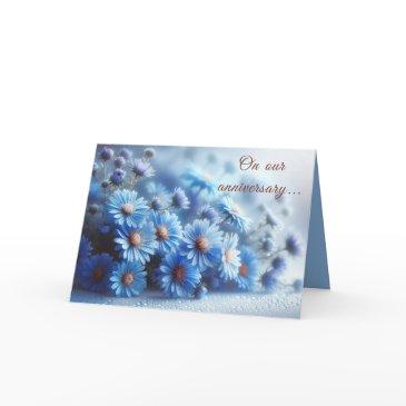 azure aster flowers collection - anniversary invitations