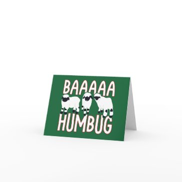baa humbug funny valais blacknose sheep christmas invitations