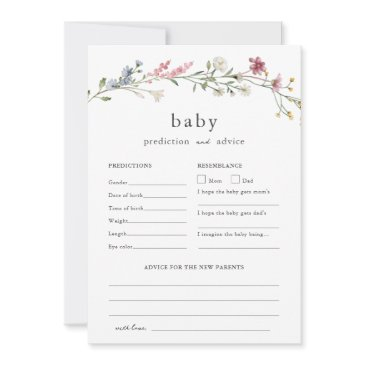 baby advice and predictions baby shower wildflower invitation
