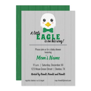 baby boy eagle green baby shower invitation
