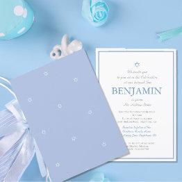 Small Baby Boy Naming Ceremony Hebrew Jewish Invitation Front View