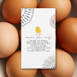 Small Baby Chick Boho Baby Shower Book Request Enclosure Invitations Front View