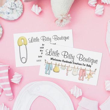 baby clothing clothesline infants sewing boutique business invitations