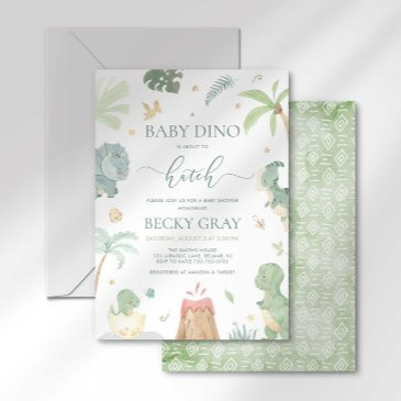 baby dino baby shower invitation
