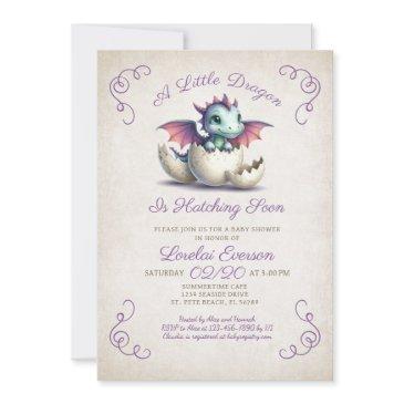 baby dragon shower invitation