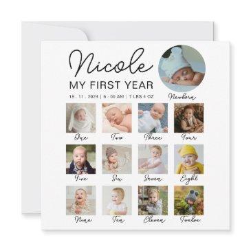 baby first year 12 months photo collage modern