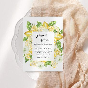 baby in bloom lemon bouquet baby shower invitation