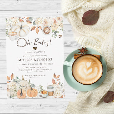baby is brewing | autumn coffee baby shower invitation