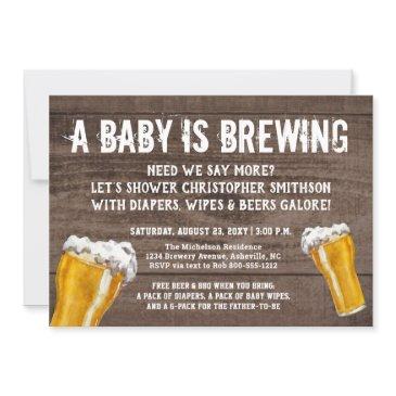 baby is brewing dad's guy's diaper shower invitation
