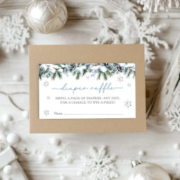 Small Baby It's Cold Outside Winter Diaper Raffle Enclosure Invitations Front View