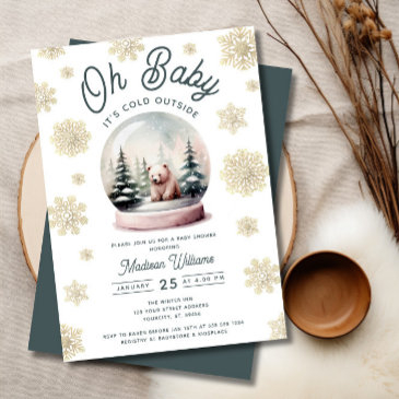 baby it's cold outside winter snow baby shower invitation