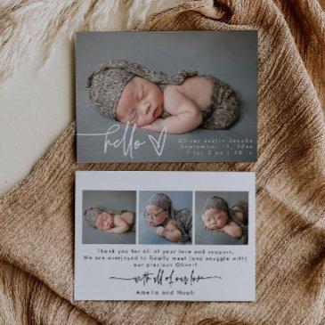 baby photo modern birth announcement invitations
