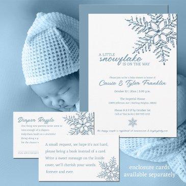 baby shower a little snowflake is on the way invitation