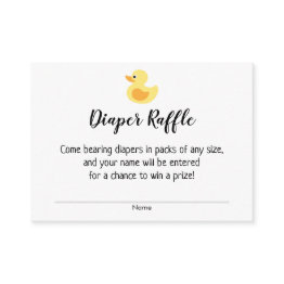 Small Baby Shower Diaper Raffle Tickets With Rubber Duck Enclosure Invitations Front View