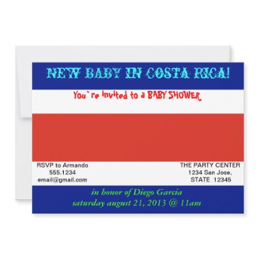 baby shower invitation with flag of costa rica