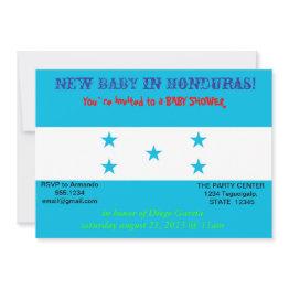 Small Baby Shower Invitation With Flag Of Honduras Front View
