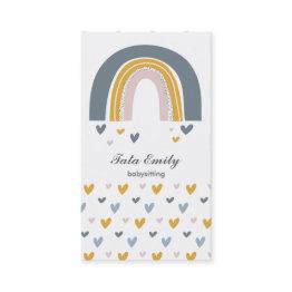 Small Baby Sitting Baby Boutique Nursery Service Rainbow Business Invitations Front View