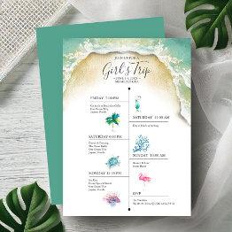 Small Bachelorette Party Girls Trip Tropical Itinerary Front View