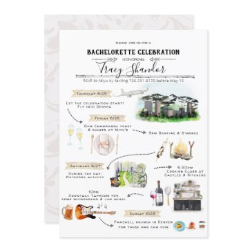 bachelorette weekend itinerary | denver, colorado invitation