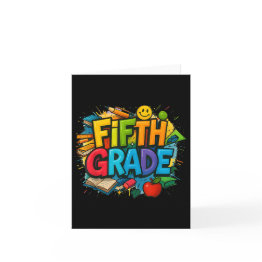 Small Back To School Fifth Grade Team Happy First Day Of Invitations Front View