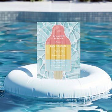 back to school pool party invitation