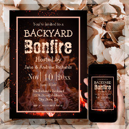 Small Backyard Bonfire Invitation Front View