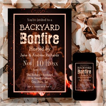 backyard bonfire invitation