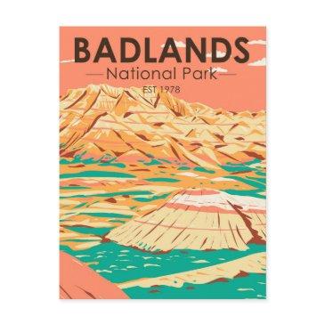 badlands national park landscape vintage postinvitations